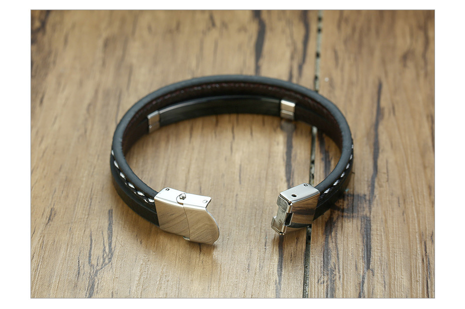 Men's Genuine Leather Personalize Bracelet Men's Genuine Leather Personalize Bracelet