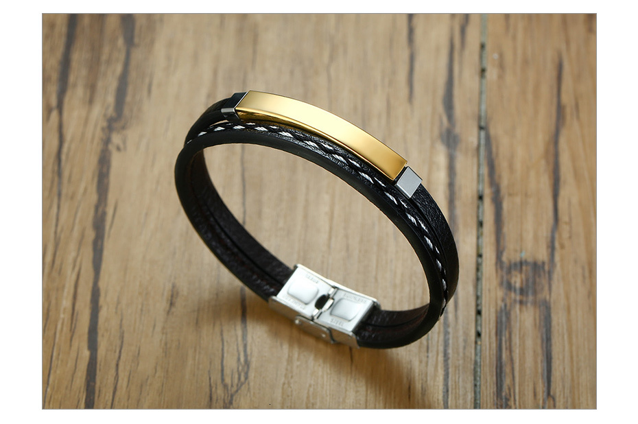 Men's Genuine Leather Personalize Bracelet Men's Genuine Leather Personalize Bracelet