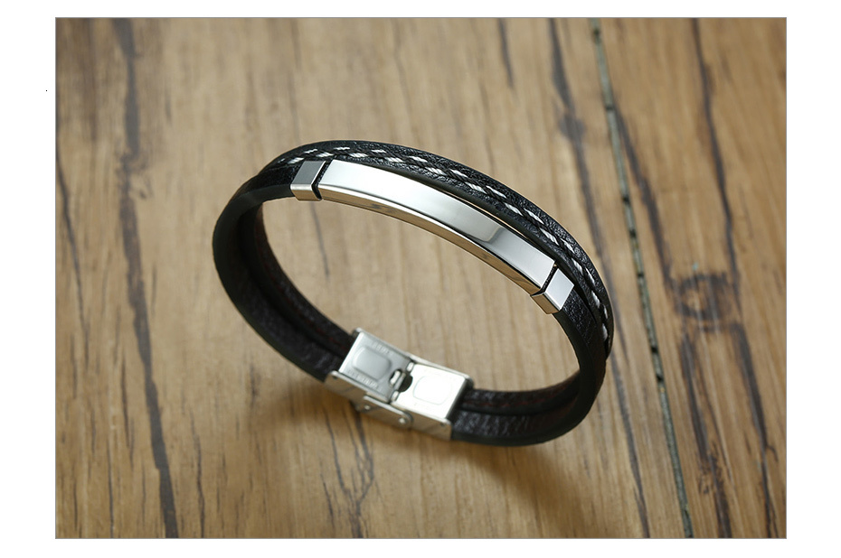 Men's Genuine Leather Personalize Bracelet Men's Genuine Leather Personalize Bracelet